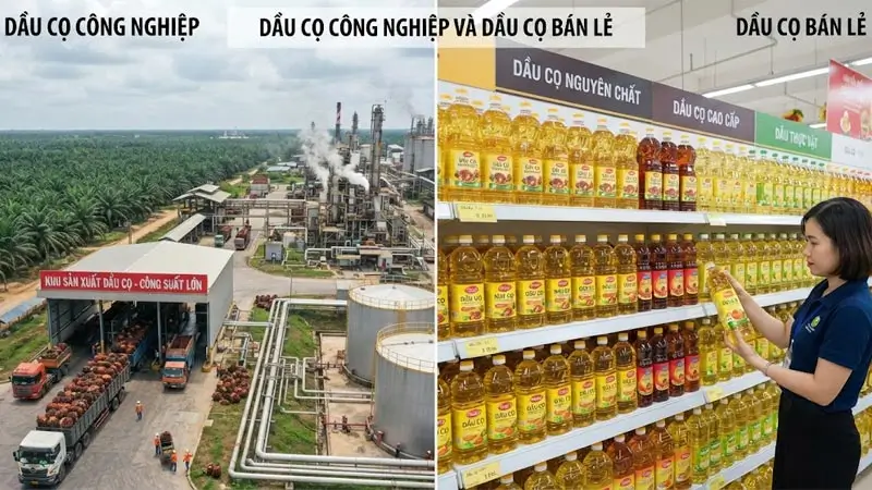 Dầu cọ công nghiệp và dầu cọ bán lẻ