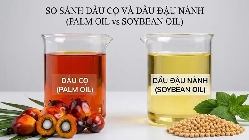 Trạng thái vật lý dầu đậu nành và dầu cọ tinh luyện